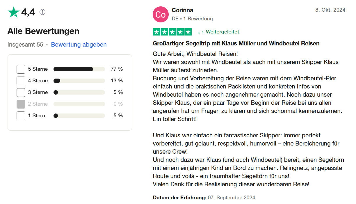 Trustpilot Bewertungen Screenshot